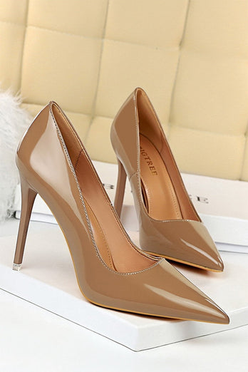 Kahki Pointy Stiletto Heels