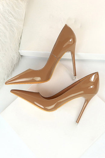 Kahki Pointy Stiletto Heels