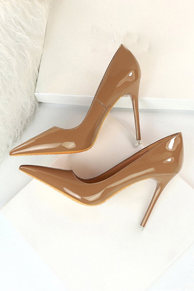 Load image into Gallery viewer, Kahki Pointy Stiletto Heels