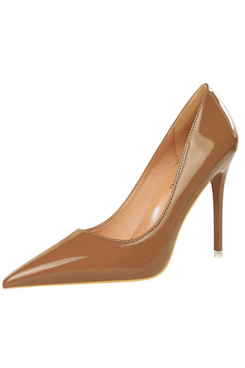 Kahki Pointy Stiletto Heels