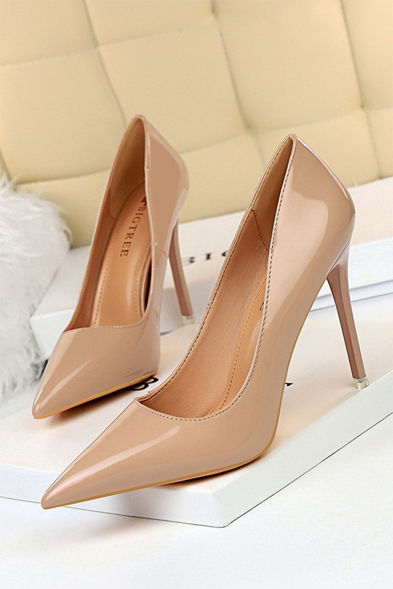 Load image into Gallery viewer, Kahki Pointy Stiletto Heels