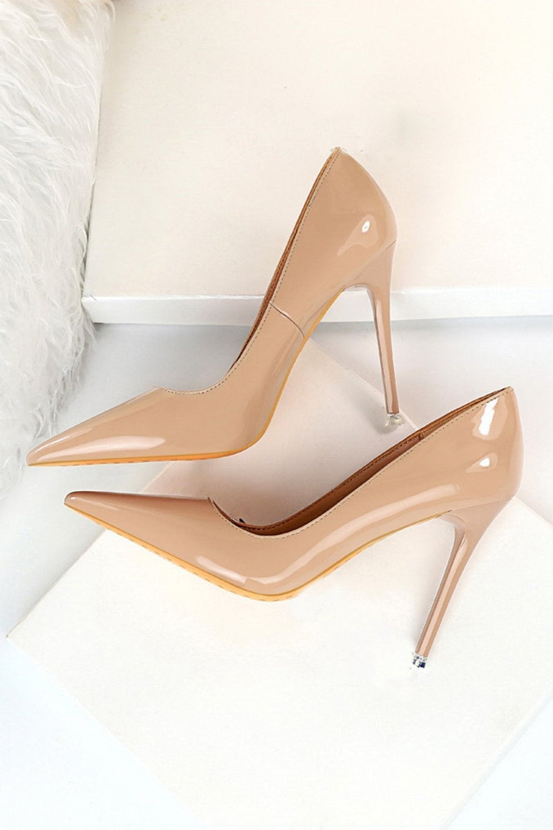 Load image into Gallery viewer, Kahki Pointy Stiletto Heels