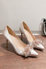 Load image into Gallery viewer, Blush Beaded Stiletto Pointy Heels