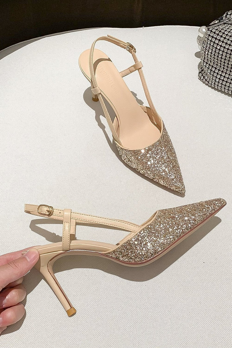 Load image into Gallery viewer, Stiletto High Heels with One Buckle and Toe Cap