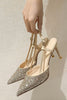 Load image into Gallery viewer, Stiletto High Heels with One Buckle and Toe Cap