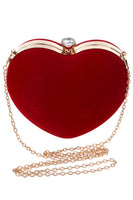 Load image into Gallery viewer, Red Velvet Heart Handbag