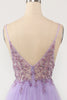Load image into Gallery viewer, Purple Beaded Tulle A-line Long Prom Dress
