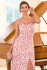 Load image into Gallery viewer, Pink Floral Print Bridesmaid Dress