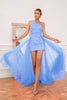 Load image into Gallery viewer, Convertible Hot Pink One Shoulder Glitter Prom Dress