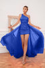 Load image into Gallery viewer, Convertible Hot Pink One Shoulder Glitter Prom Dress