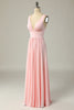 Load image into Gallery viewer, Classic A Line V Neck Yellow Long Prom Dress with Slit