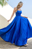 Load image into Gallery viewer, Royal Blue Backless Satin Prom Dress