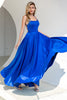 Load image into Gallery viewer, Royal Blue Backless Satin Prom Dress