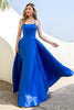 Load image into Gallery viewer, Royal Blue Backless Satin Prom Dress