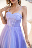 Load image into Gallery viewer, Purple Tulle A-line Prom Dress