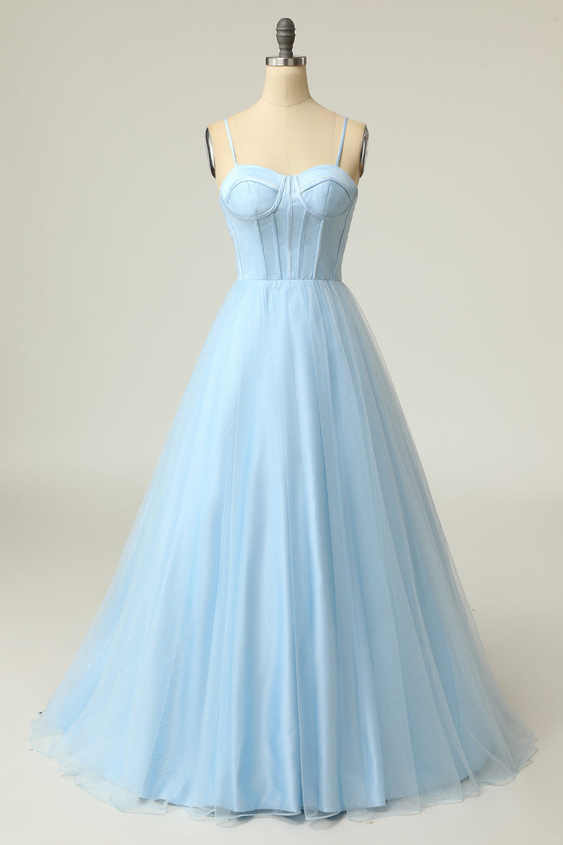 Load image into Gallery viewer, Purple Tulle A-line Prom Dress