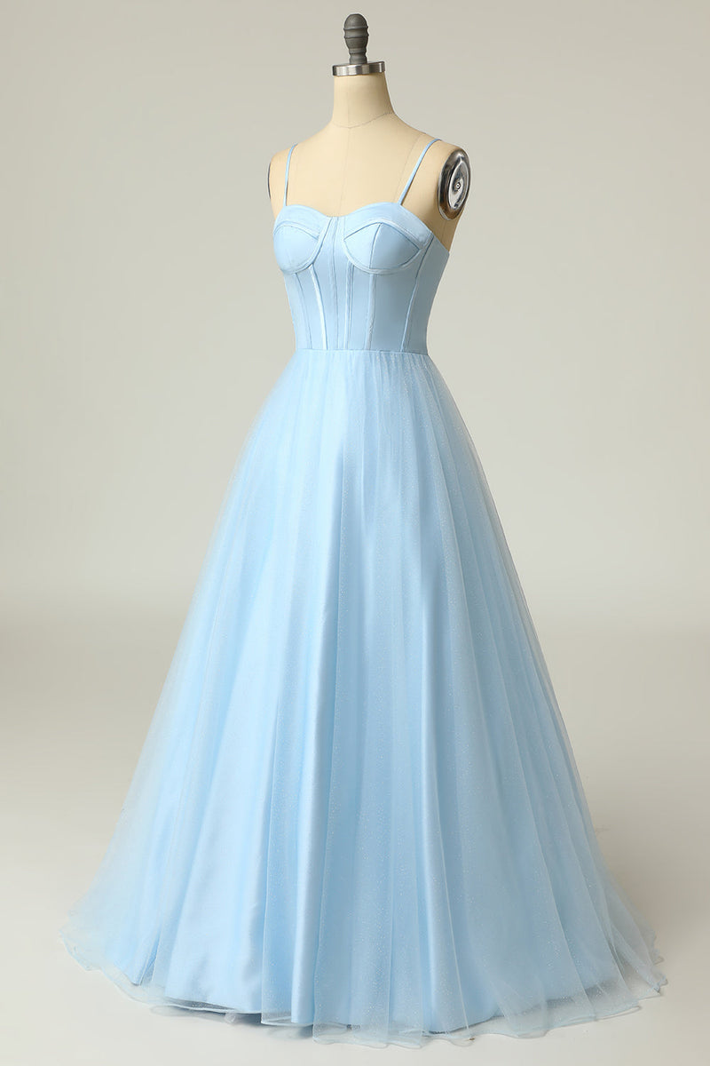 Load image into Gallery viewer, Purple Tulle A-line Prom Dress