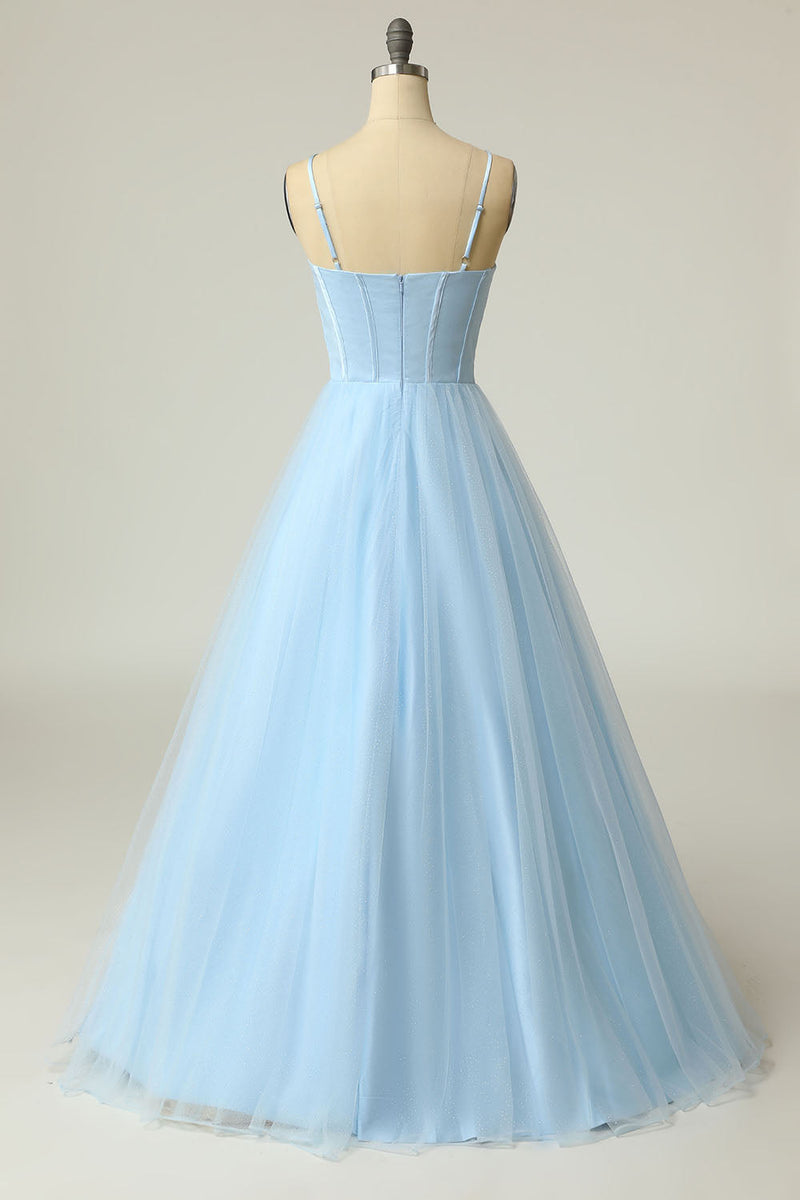 Load image into Gallery viewer, Purple Tulle A-line Prom Dress