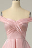 Load image into Gallery viewer, Princess A Line Off the Shoulder Blush Prom Dress
