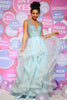 Load image into Gallery viewer, Light Blue A Line Princess Prom Dress with Beading
