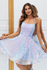 Load image into Gallery viewer, Sparkly Light Blue A-Line Sequins Short Homecoming Dress
