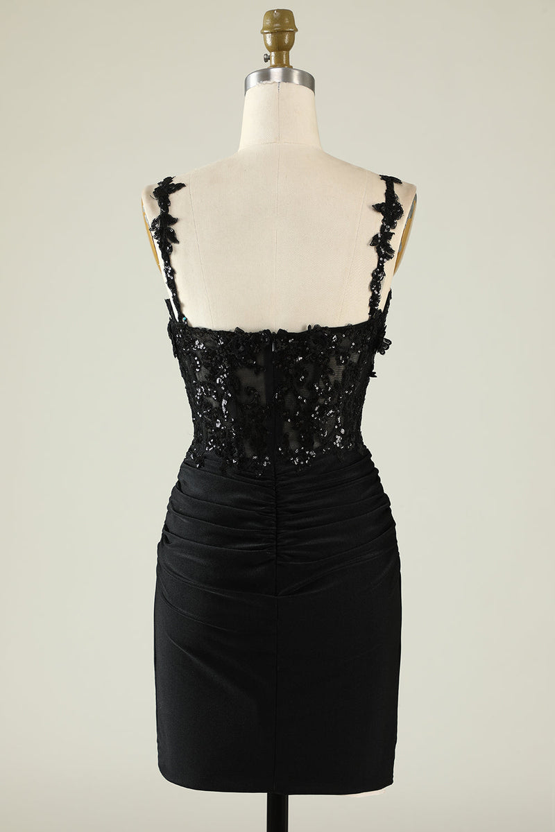 Load image into Gallery viewer, Sparkly Spaghetti Straps Sequins Cocktail Dress