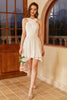 Load image into Gallery viewer, High Low White Graduation Dress with Lace Sleeveless