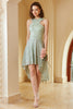 Load image into Gallery viewer, High Low White Graduation Dress with Lace Sleeveless