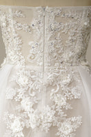 Load image into Gallery viewer, A Line Wedding Dress with Appliques