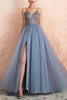 Load image into Gallery viewer, Spaghetti Straps Pink Long Prom Dress With Slit