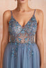 Load image into Gallery viewer, Spaghetti Straps Pink Long Prom Dress With Slit