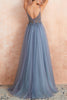 Load image into Gallery viewer, Spaghetti Straps Pink Long Prom Dress With Slit