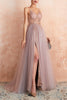 Load image into Gallery viewer, Spaghetti Straps Pink Long Prom Dress With Slit