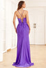 Load image into Gallery viewer, Purple Wedding Guest Dress with Slit