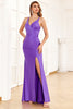 Load image into Gallery viewer, Purple Wedding Guest Dress with Slit