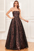 Load image into Gallery viewer, Black Strapless A Line Prom Dress with Beading