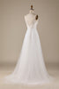 Load image into Gallery viewer, Ivory V-Neck Tulle Sweep Train Wedding Dress with Lace