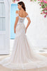 Load image into Gallery viewer, Cold Shoulder Tulle Corset Mermaid Wedding Dress with Appliques